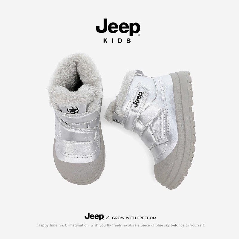 jeep女童雪地鞋冬季2025新款防水