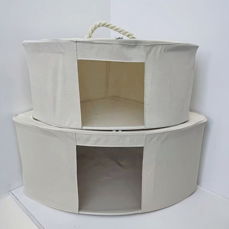 高级棉麻角落箱新款高品质加厚移动通用防水防潮阳离子扇形收纳箱