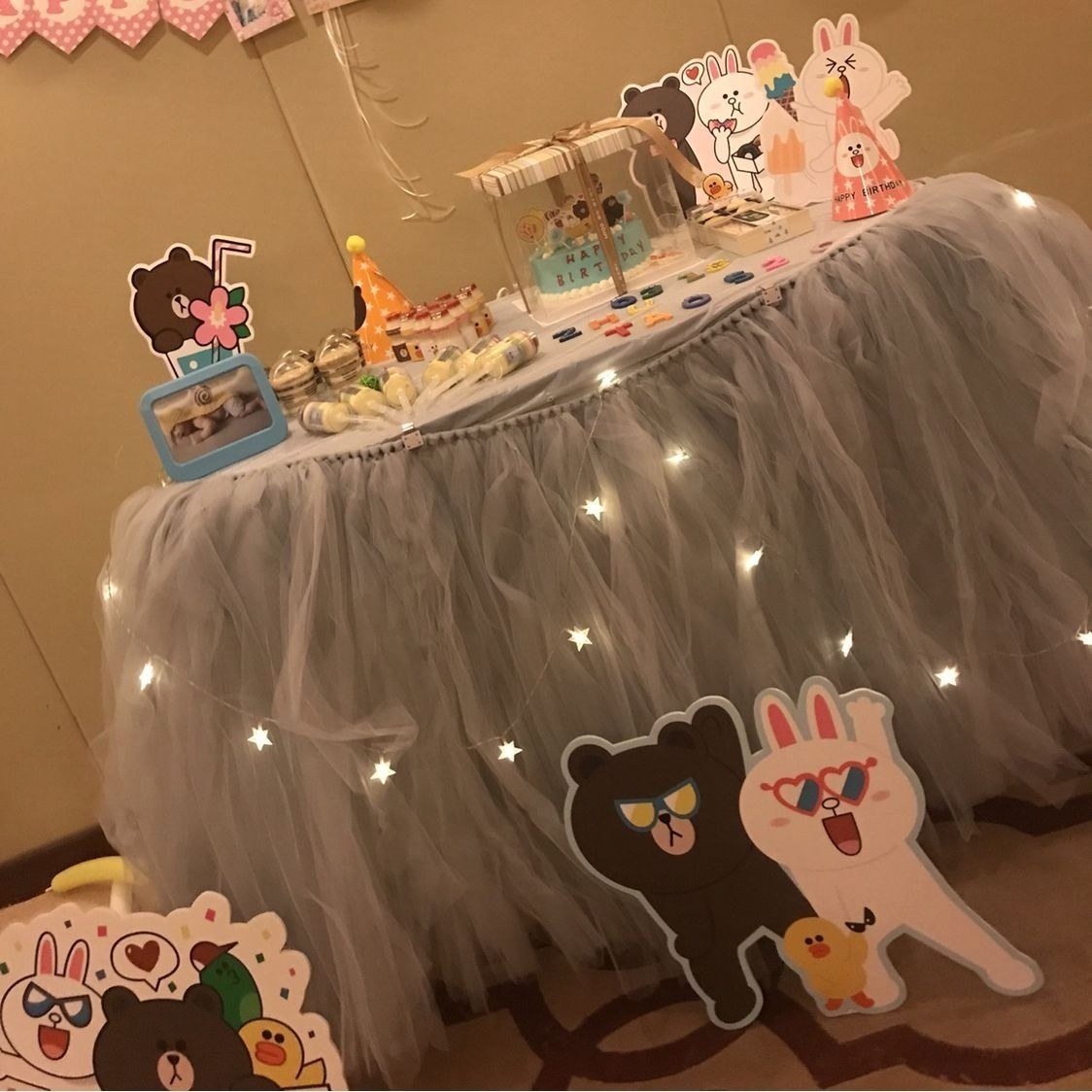 周岁生日派对布置tutu蓬松纱桌围桌裙纱婚礼签到台甜品台装饰桌布