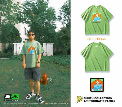 纯棉宽版活性印花圆领夏装可亲子