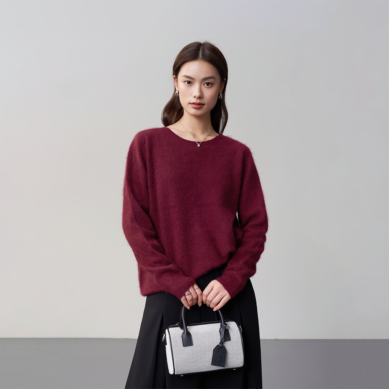 绒感拉毛美利奴全羊毛无缝毛衣