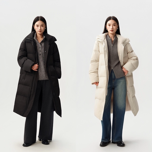 三防廓形男女款 90白鹅绒长款 大翻领立领多穿 1000清洁度 羽绒服