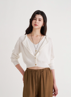 不规则撞色石头长项链S925银