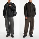 双褶立体廓形休闲茧型裤 利落抗皱 软糯亲肤 仿毛呢加绒男款长裤