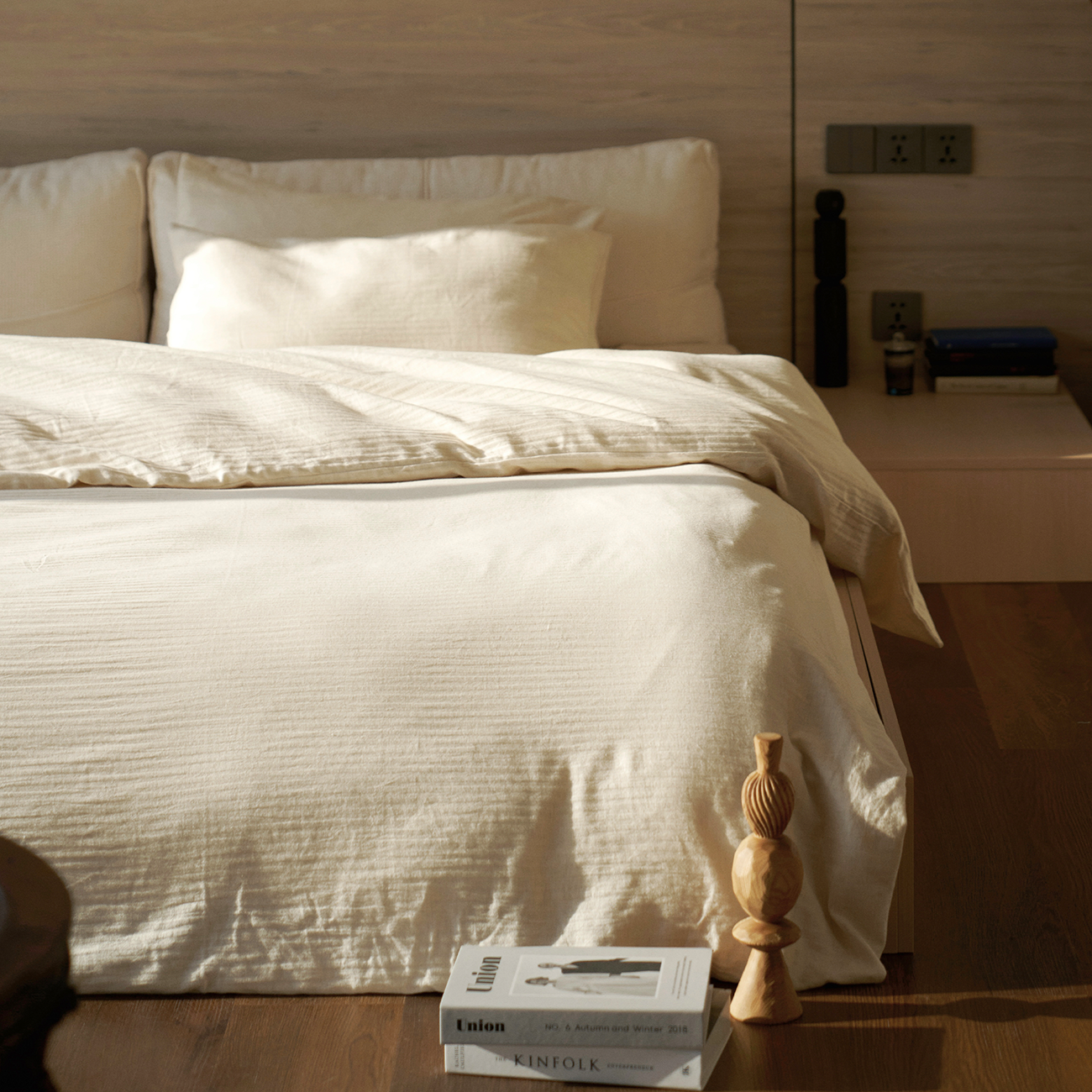 自然原生棉麻四件套床单床笠