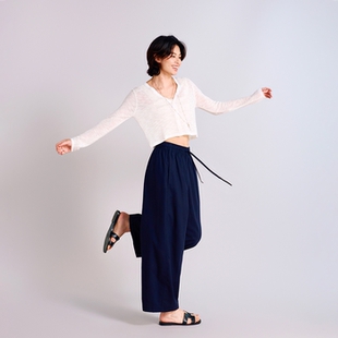 空气感抽绳九分阔腿气球裤 立裁微茧轮廓 质感肌理 Clean Fit两色