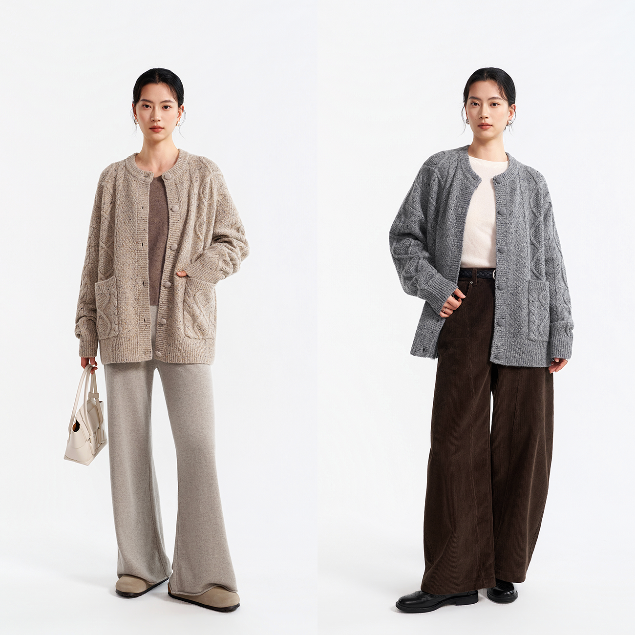 重磅粗针复古绞花羊毛开衫 美利奴羊毛混纺 UPW纱线 圆领毛衣外套,女装/女士精品,毛衣,淘宝优惠券,粉丝福利购,淘宝优惠卷