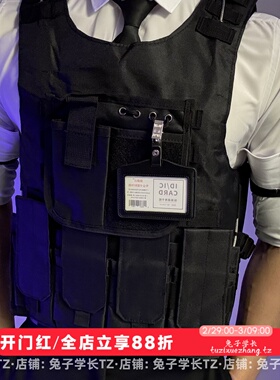 直播男模夜店防弹背心马甲防弹战术美式贴上衣黑色gogo背心衬衫