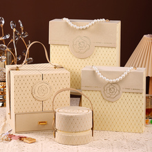 结婚伴手礼盒空盒子高级礼物包装盒子喜糖盒生日礼品盒圆形手提盒