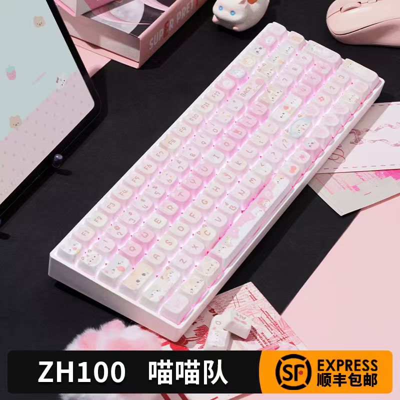 佐赫ZH100三模机械键盘喵喵队