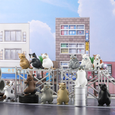 猫老大 目光凶狠的猫6款 蹲姿猫 社会猫 不良猫 混混猫 摆件潮玩