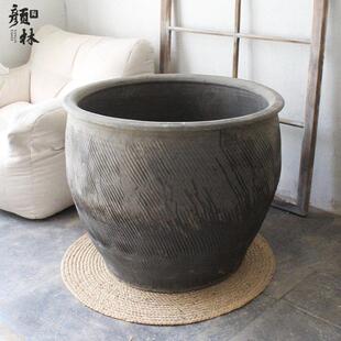 水缸庭院大缸陶缸土缸老缸旧缸民俗缸民宿装饰缸荷花缸陶盆大号缸