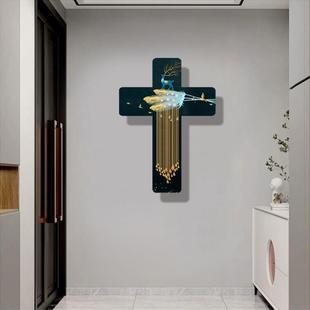 十字架画墙挂件现代装饰品鹿挂饰风景挂画客厅壁挂礼物抽象画