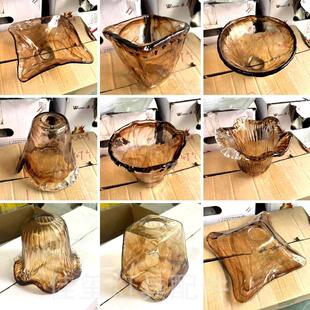 覆古玻璃吊灯玻璃灯罩配件吊灯台灯壁灯替换DIY螺口灯座外壳罩