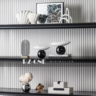 高档格调家居电视背景墙隔断书柜开放格摆件小众设计极简软装饰品