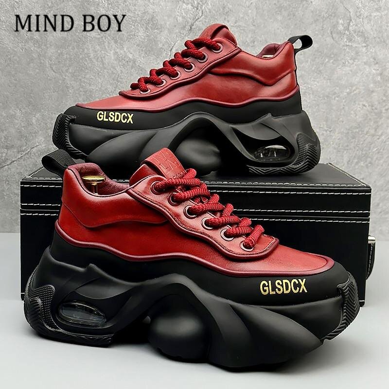 MIND BOY欧洲站男鞋2026秋季红色青少年轻奢男生增高痞帅炸街休闲