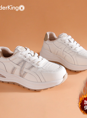 蜘蛛王女鞋2025冬季新款加绒保暖休闲运动鞋女复古厚底德训鞋棉鞋