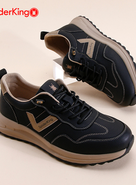 蜘蛛王男鞋正品2025春秋时尚百搭休闲鞋软底轻便跑步系带运动鞋男