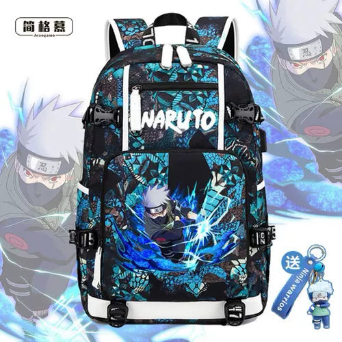 Наруто, вместительный и большой школьный рюкзак, для средней школы