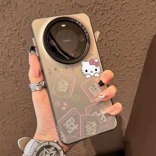 好看女 全包防摔硅胶70pro 适用于华为mate60pro手机壳粉色线条凯蒂猫mate70新款 保护套mete50高级感好看m40