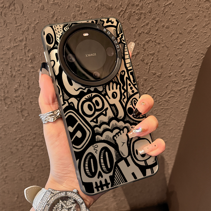 适用华为mate60满屏涂鸦线条外壳