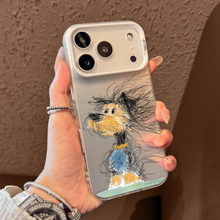 适用苹果17promax手机壳新款iphone17凌乱小狗17pro高级感air全包防摔16硅胶15渐变14磨砂13小众12卡通11女pm