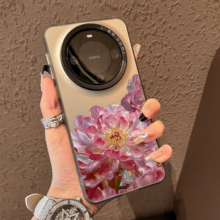 好看硅胶超薄外壳 女款 适用于华为mate60pro手机壳新款 金牡丹花mate70高级感mete50保护套m40全包防摔70pro