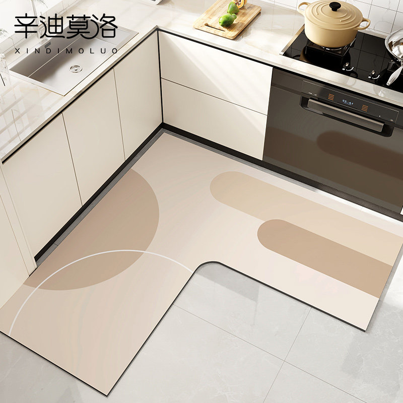 厨房地垫2024新款防滑防油硅藻泥吸水垫L型地毯免洗可擦专用脚垫,居家布艺,厨房地垫,淘宝优惠券,粉丝福利购,淘宝优惠卷
