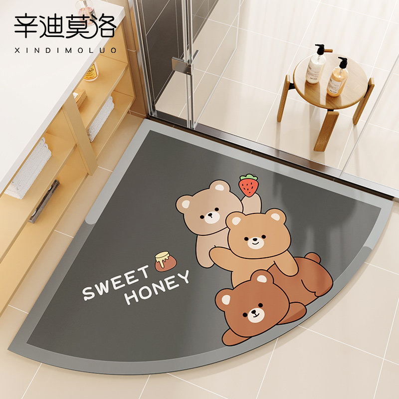 卫生间地垫浴室免洗防滑防水防摔脚垫厕所门口家用硅藻泥吸水垫子