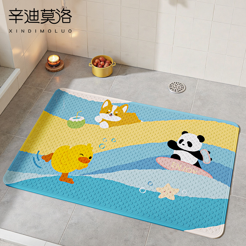 浴室地垫卫生间防水免洗脚垫可擦专用防滑垫家用厕所高端门口垫子
