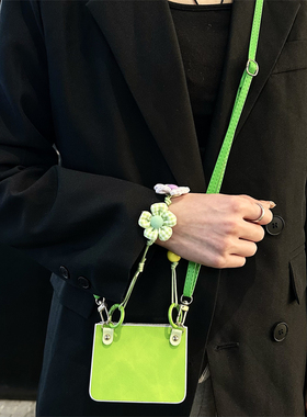 悦皇初春绿色适用于华为Purax2折叠手机壳purax斜挎挂绳手提花朵pocket2翻盖防摔纯色皮保护套novaflipS/p50