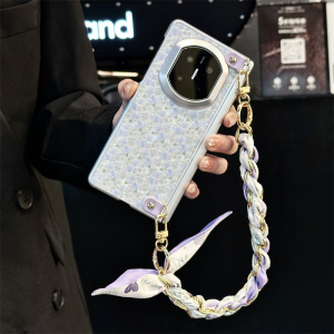 碎花紫花全包中轴磁吸手机壳