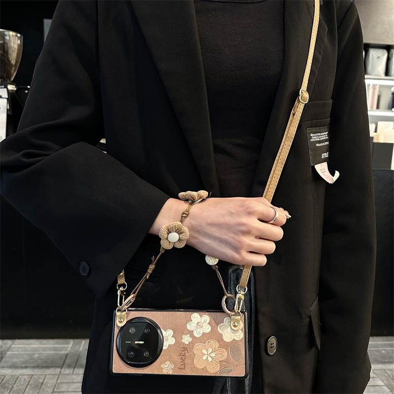 magicV5油画棕色花折叠手机壳