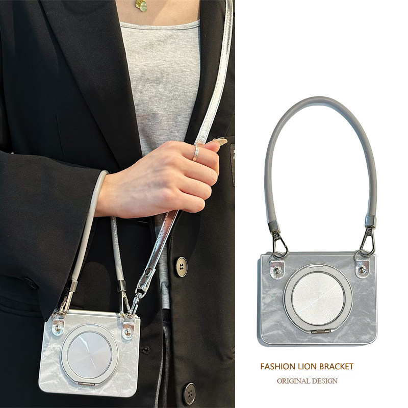 悦皇奢华雪山景适用于华为Purax折叠手机壳pocket2旋转支架磁吸无线充novaflip斜挎绳magicvflip2保护套p50壳