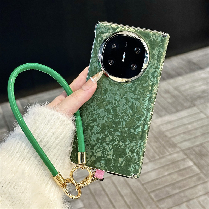 中轴磁吸贝壳皮纹翻盖折叠手机壳