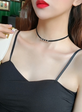 女锁骨暗黑系短款简约