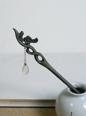 简约古风流苏盘发发簪女