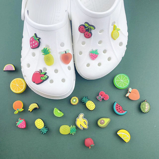 上可爱水果系列卡通立体装 Crocs洞洞鞋 花智必星鞋 扣 女生鞋 饰品鞋