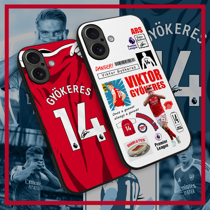 哲凯赖什手机壳ip17阿森纳16promax英超mate70约克雷斯P80皮纹壳IQOO13足球Nova全包边RENO14荣耀400米15K80