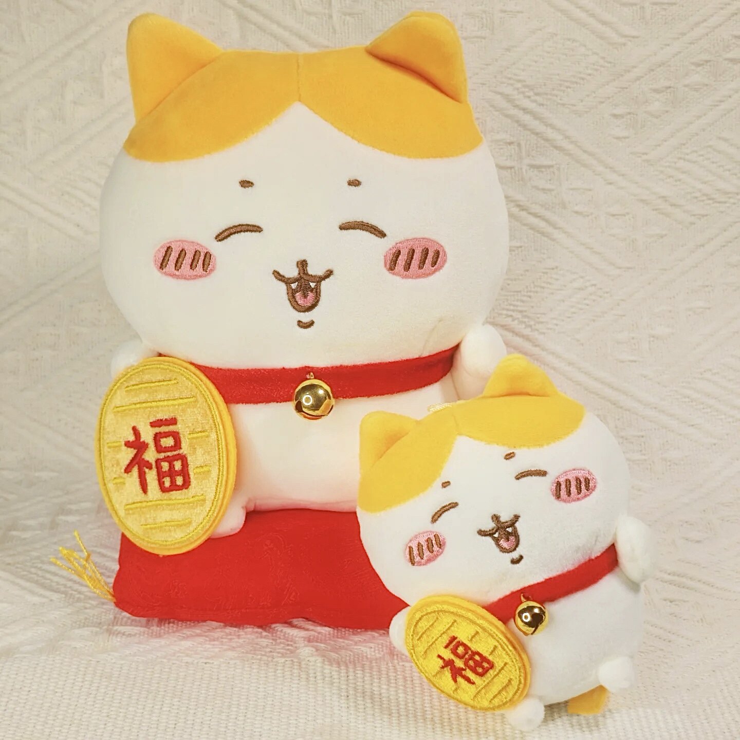 日本限定系列chiikawa黄色招财猫挂件吉伊卡哇小八毛绒玩偶大公仔