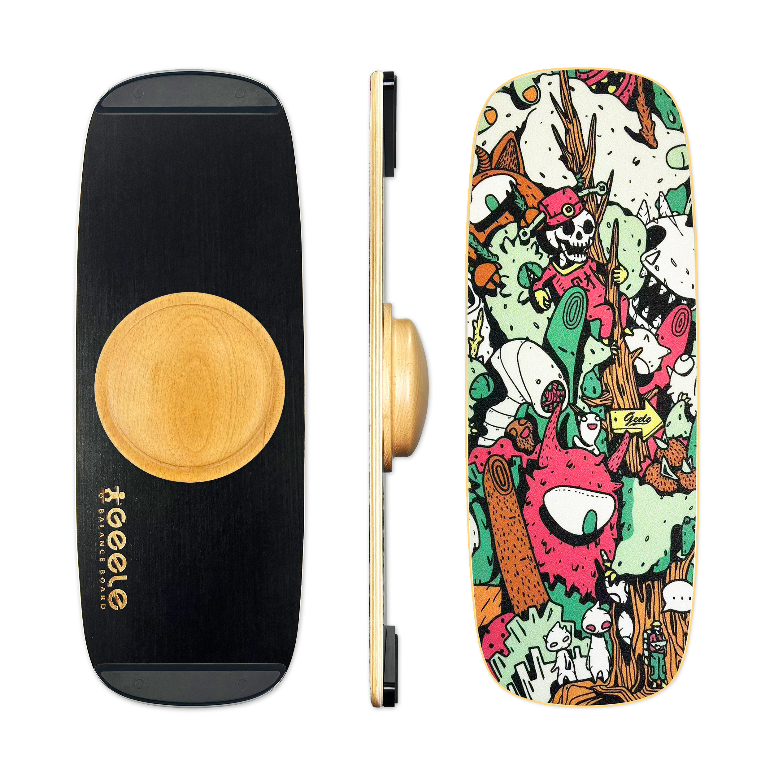 geele专业旋转平衡板成人儿童站立办公模拟单板滑雪冲浪训练滑板