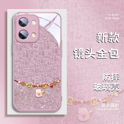 oppofindx8pro手机壳招财猫reno12发财11蛇年x7ultra2025新年款vivox200promini玻璃x100x90s19s18适用iqoo13