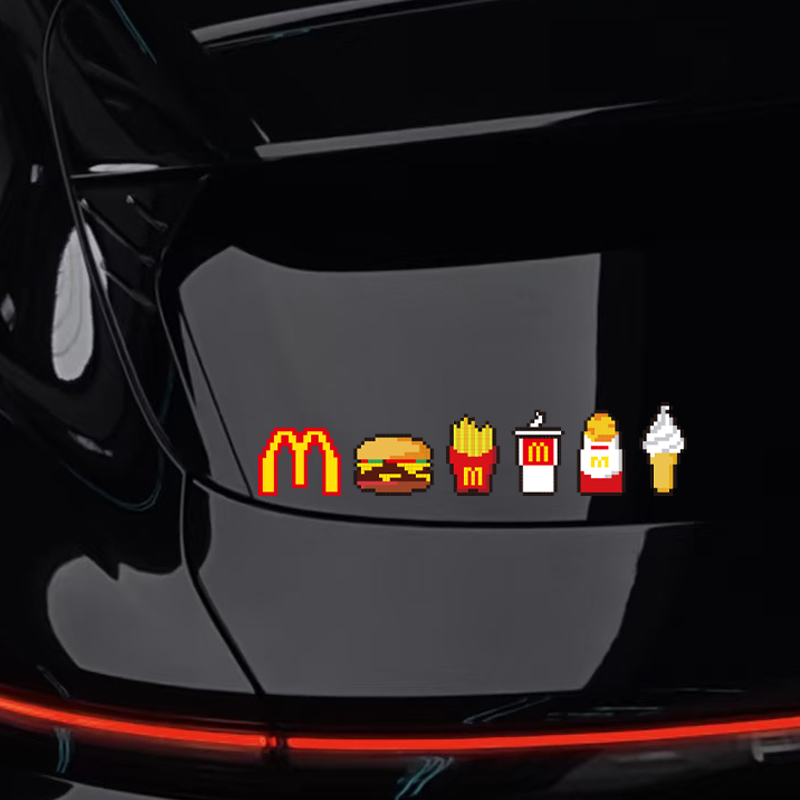 个性卡通搞笑车贴麦当劳像素创意汽车贴纸三角窗后玻璃装饰贴画