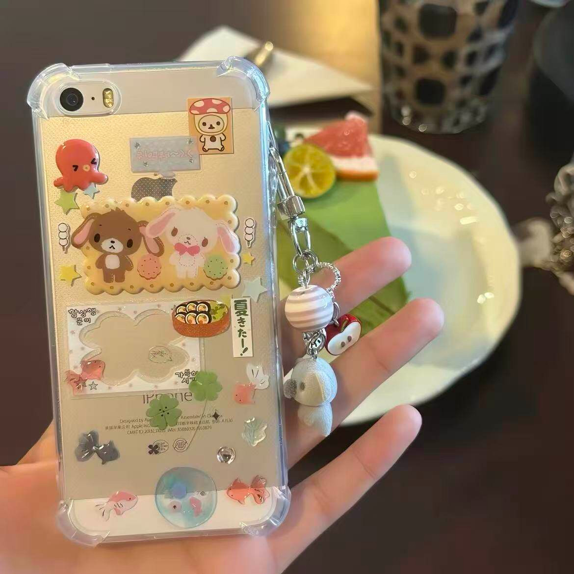 趣味轻松熊古早味熊猫适用于苹果15ProMax手机壳iPhone13新款12卡通14pro全包边17可爱16pro防摔X透明8软四角
