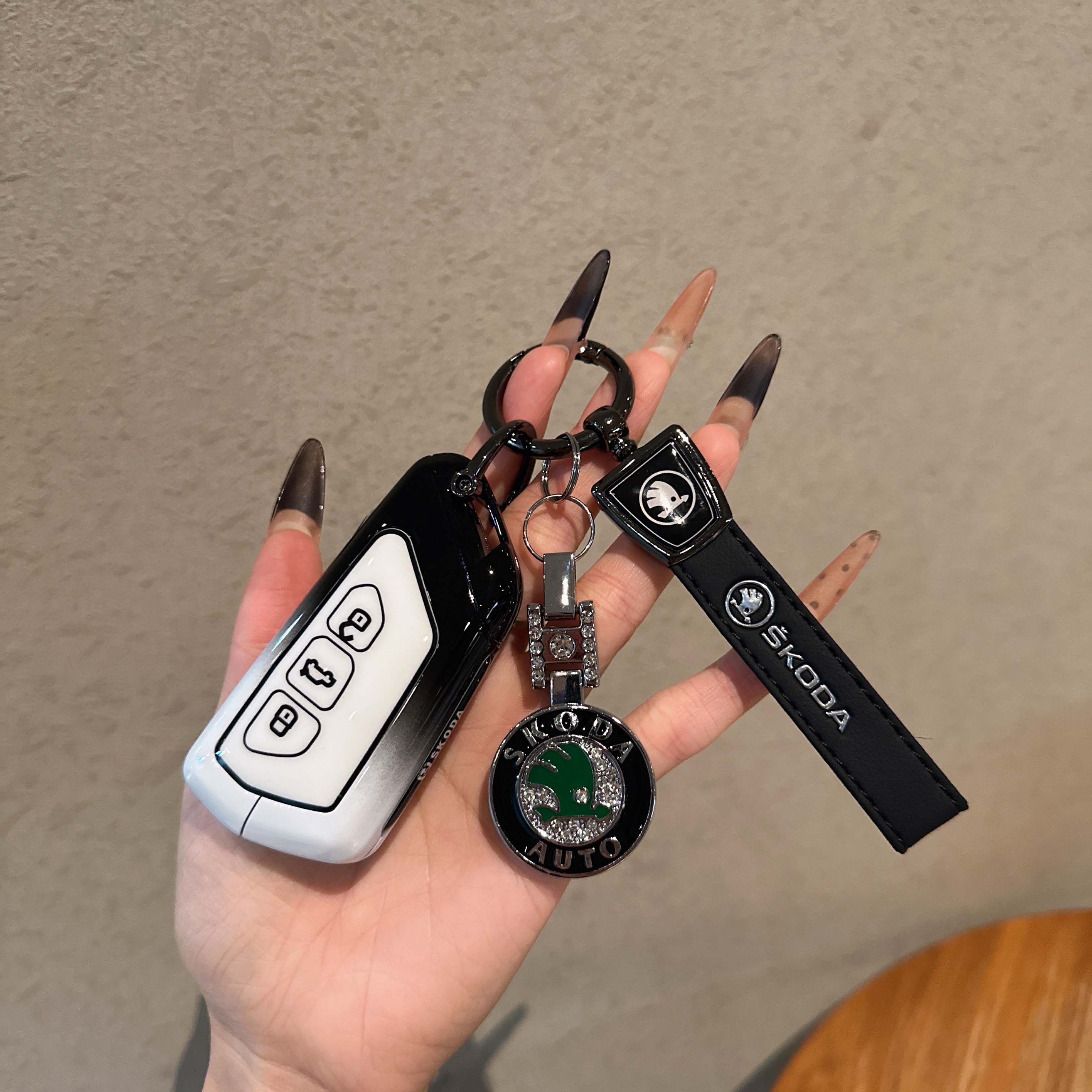 适用新斯柯达钥匙套速派昕明锐晶锐柯米克扣柯珞克包金属保护壳