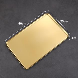 大号平底托盘接香灰底座金色不锈钢烧香佛桌配件烧香香炉长方形盘