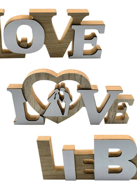 跨境婚礼新品木质英文字