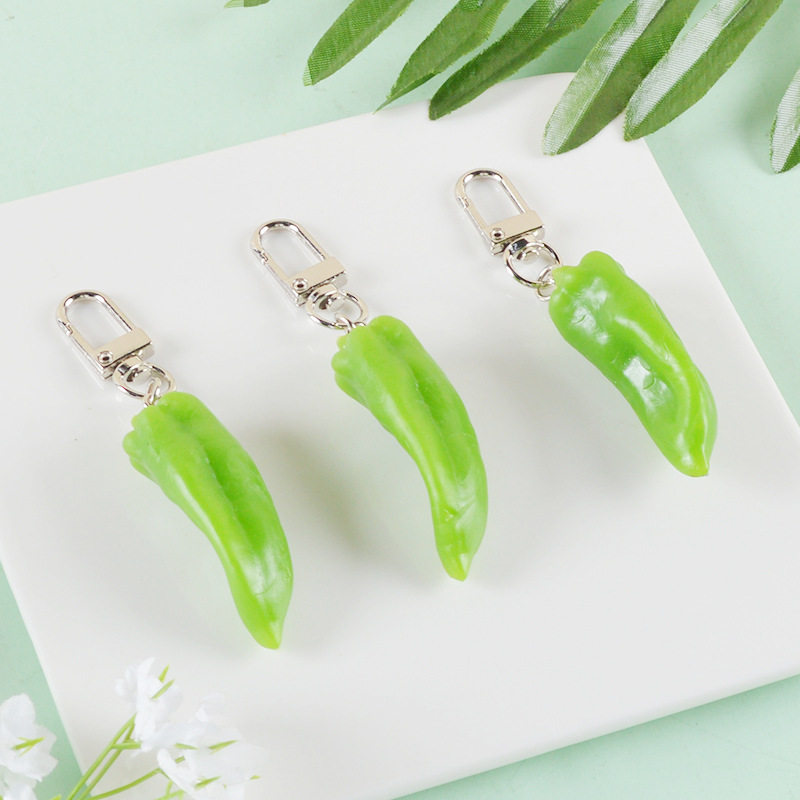 仿真蔬菜钥匙扣pvc迷你仿真青椒挂件可爱包包挂饰汽车钥匙扣