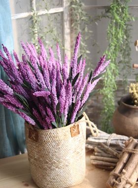 泡沫薰衣草仿真花厂家家居装饰婚庆手捧花路引花墙假花MW21802