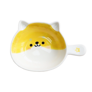 陶瓷碟趣味文房小笔搁可做墨池书法墨汁墨水水碟毛笔架墨盘墨盒砚台书法多功能笔舔学生初学者醋碟菜碟调味碟